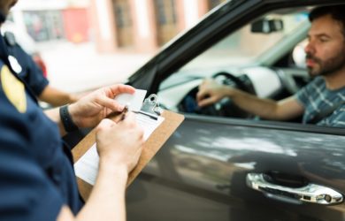 cop, giving, man, speeding, ticket